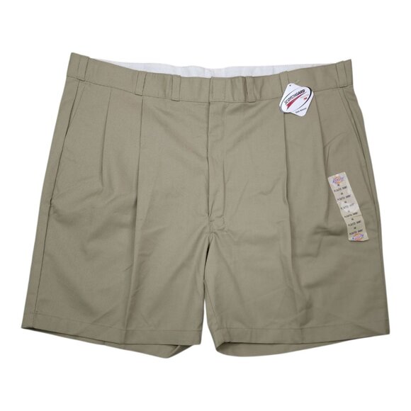 Dickies Mens Pleated Front Easy Care Shorts 48 Classic Work Stain Release Khaki - Picture 1 of 8